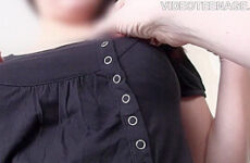 casting of a 19 years old brunette with big boobs