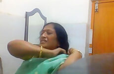 Indian Bengali Milf Aunty Changing Saree in Bathroom