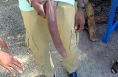 Huge Bbc! Big Black Dick Flash At Public Bus Stop 4 Min