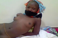 Dumb African Slut Ties Herself Up
