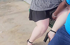 I Lifted My Mini Skirt And Opened My Legs For A Stranger At The Bus Stop To Rub My Pussy Through My Panty