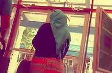 hijab wife big ass walking in street