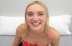 This blonde teen is cute and brand new to porn