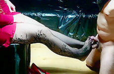 Today I Put On My New Red Dress I Paired It With Black Sexy Tights. Of Course I Also Wore My Favorite Red High Heels