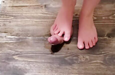 Girlfriend crushes my balls and gives me a footjob with ballbusting cumshot