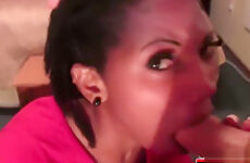 African babe gives big cock blowjob