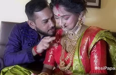 Newly Married Indian Girl Sudipa Hardcore Honeymoon First night sex and creampie - Hindi Audio