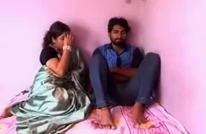 Satin silk saree aunty romance