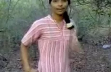 Hard Indian nipples and hairy pussy recorded in park